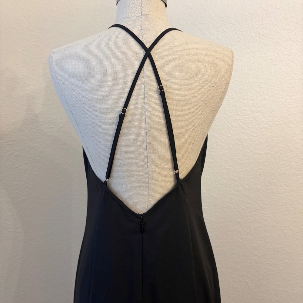 Amanda Uprichard Ostrich Feather Trim Midi Slip Dress S Cocktail Old Hollywood - Picture 8 of 14